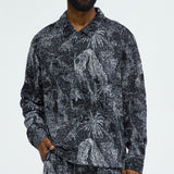 Camisa Con Botón Grainy Tropics Knitted - Negro/Combinado