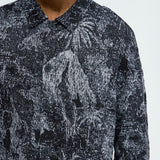 Camisa Con Botón Grainy Tropics Knitted - Negro/Combinado