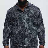 Camisa Con Botón Grainy Tropics Knitted - Negro/Combinado