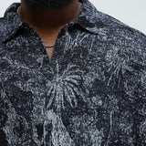Camisa Con Botón Grainy Tropics Knitted - Negro/Combinado