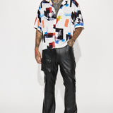 Camisa Abotonada Brush Away - Blanco/Combinado