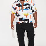 Camisa Abotonada Brush Away - Blanco/Combinado