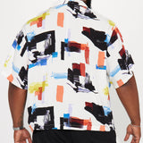 Camisa Abotonada Brush Away - Blanco/Combinado