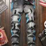Manfinity LEGND Hombres Jeans desgarro algodon con lavado