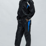 Pantalones de chándal de cuero sintético River - Negro/combinación