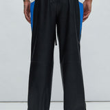 Pantalones de chándal de cuero sintético River - Negro/combinación