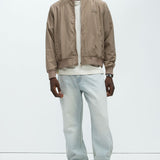 Chamarra Acolchada Miles Nylon Full Zip - Gris Pardo