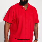 Camisa Show Up Short Sleeve Cuban - Rojo