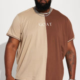 Camisa De Manga Corta GOAT Color Block - Café