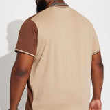 Camisa De Manga Corta GOAT Color Block - Café