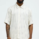 Abotonado Slub Stripe Short Sleeve - Crema/Combinación