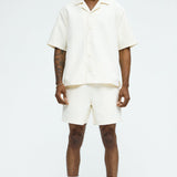 Camisa Tonal Tracks Jacquard - Hueso