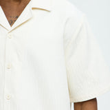 Camisa Tonal Tracks Jacquard - Hueso