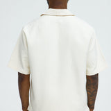 Camisa Tonal Tracks Jacquard - Hueso