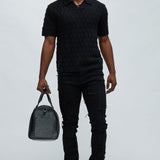 Camisa Polo Jaxton Textured - Negro