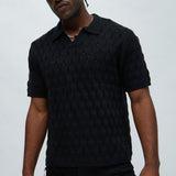 Camisa Polo Jaxton Textured - Negro
