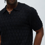 Camisa Polo Jaxton Textured - Negro