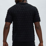 Camisa Polo Jaxton Textured - Negro