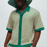 Camisa Rushmore Knit - Verde/Combinado