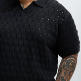 Camisa Polo Jaxton Textured - Negro