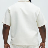 Camisa Tonal Tracks Jacquard - Hueso