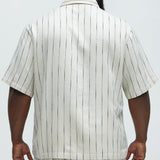 Abotonado Slub Stripe Short Sleeve - Crema/Combinación