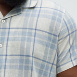 Abotonado Breezy Plaid Short Sleeve - Azul/Combinado