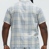 Abotonado Breezy Plaid Short Sleeve - Azul/Combinado