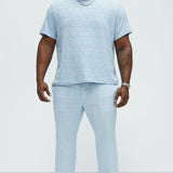 Camiseta Geo Chenille Knit Crewneck - Azul