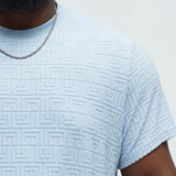Camiseta Geo Chenille Knit Crewneck - Azul