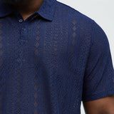 Camisa Rue Khali Knit Polo - Azul Marino