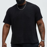 Camiseta Geo Chenille Knit Crewneck - Negro