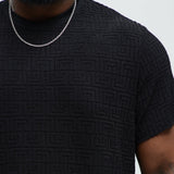 Camiseta Geo Chenille Knit Crewneck - Negro