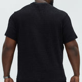 Camiseta Geo Chenille Knit Crewneck - Negro