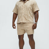 Camisa Paving Stone Jacquard Closed Collar - Bronceado
