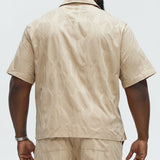 Camisa Paving Stone Jacquard Closed Collar - Bronceado