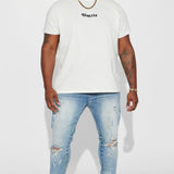 Camisa De Manga Corta Hustle Script Block - Crema
