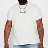 Camisa De Manga Corta Hustle Script Block - Crema