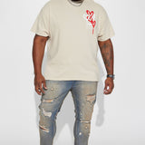 Camisa De Manga Corta Love Drip - Gris Pardo