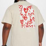 Camisa De Manga Corta Love Drip - Gris Pardo