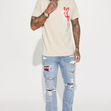 Camisa De Manga Corta Love Drip - Gris Pardo