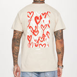 Camisa De Manga Corta Love Drip - Gris Pardo