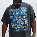 Camisa De Manga Corta Transformers Metalfest Oversized - Negro