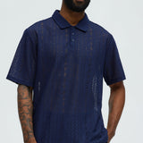 Camisa Rue Khali Knit Polo - Azul Marino