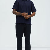Camisa Ferrin Textured Knit Polo - Azul Marino
