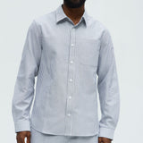 Camisa Abotonada Subtle Stripe - Gris/Combinado
