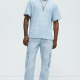 Camiseta Geo Chenille Knit Crewneck - Azul