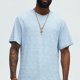 Camiseta Geo Chenille Knit Crewneck - Azul