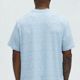 Camiseta Geo Chenille Knit Crewneck - Azul