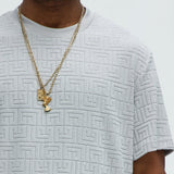 Camiseta Geo Chenille Knit Crewneck - Gris